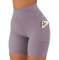 PANTALONES DE YOGA PARA MUJER CON CINTURA CRUZADA Y BOLSILLOS